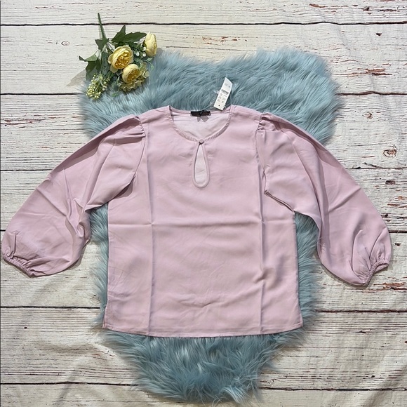 NWT J. CREW Puff-Sleeve Satin-Back Crepe Top in Lavender sz XSP - Picture 2 of 9